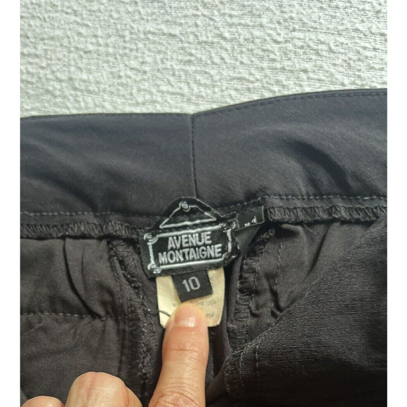 Avenue Montaigne Barolo Pants Straight Leg Black Pockets Stretch Size 10 USA - Picture 11 of 13